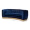 Baxton Studio Milena Glam Royal Blue Velvet Upholstered Gold-Finished Sofa 152-9266 - alternate 5